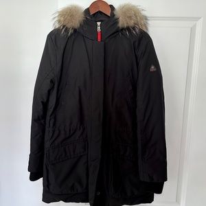 Bogner FIRE+ICE Black Down Coat w/100% real Raccoon Fur